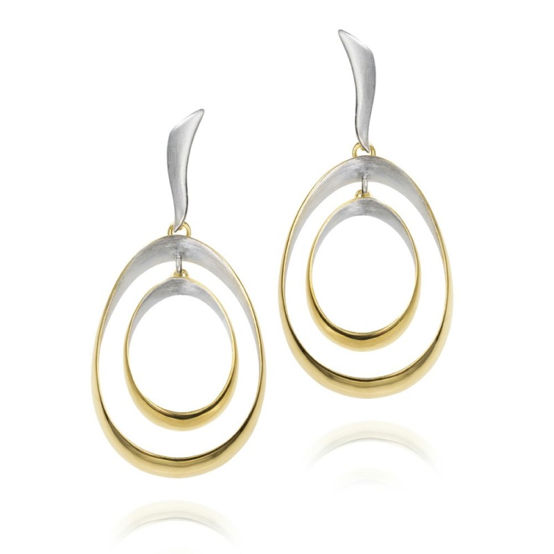 Pendientes BUBBLE de Plata. Baño de Oro 18k