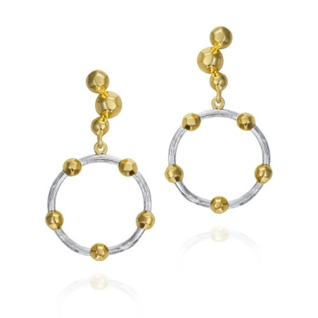 Pendientes CELESTIAL de Plata. Baño de Oro 18k