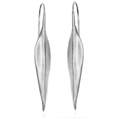 Pendientes de gancho con hoja de plata de ley 925