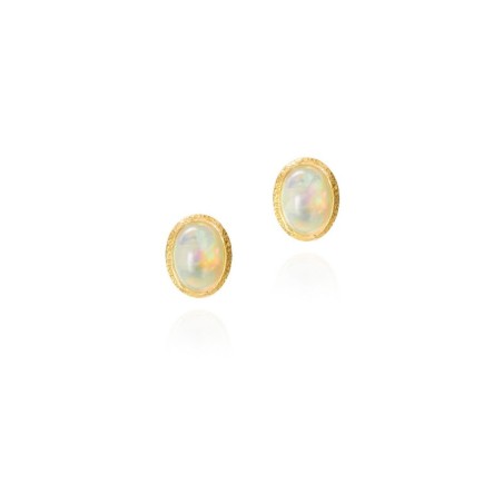 Pendientes ÓPALO plata/baño oro