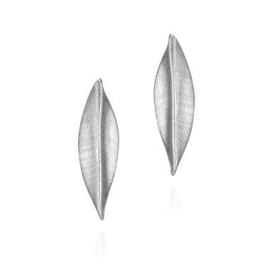 Pendientes de hoja de plata de ley 925