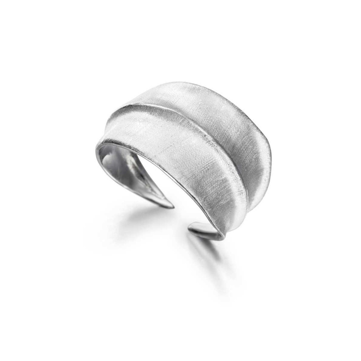Wide leaf ring in sterling silver 925