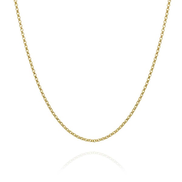 Cadena de plata 45 cm con baño de oro 18k