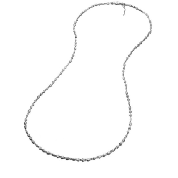Collar largo de textura irregular en plata de ley 925