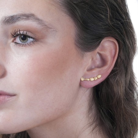 Pendientes NUGGETS de Plata. Baño de Oro 18k