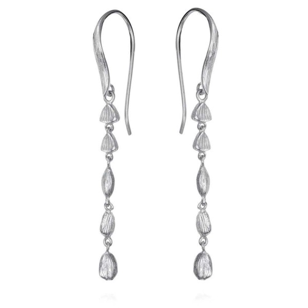 Short hook earrings with an irregular texture in 925 sterling silver