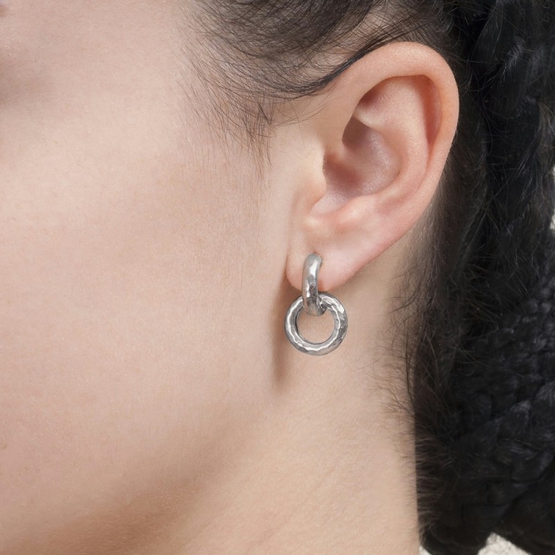 NUGGETS Earrings in Silver.