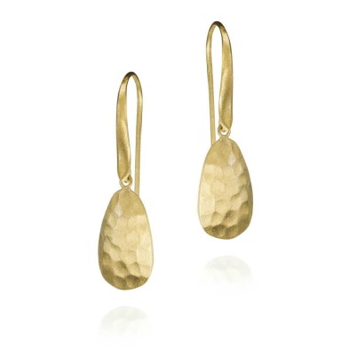 Pendientes con amatista rectangular en baño de oro 18k