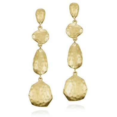 Rectangular iolite earrings in 18k gold vermeil