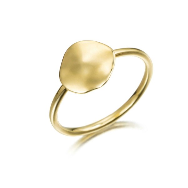 Anillo de gota orgánica de plata con baño de oro 18k