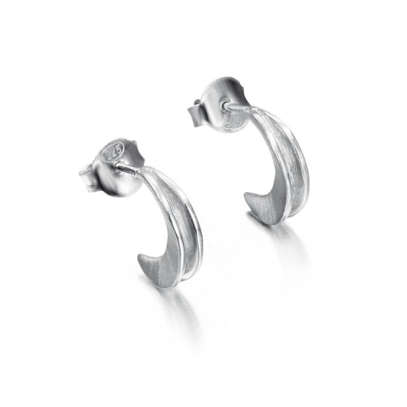 Pendientes orgánicos pequeños de plata de ley 925