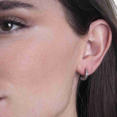 Small organic earrings in 925 sterling silver