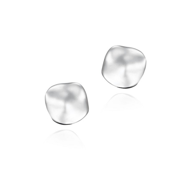 Organic drop stud earrings in sterling silver 925