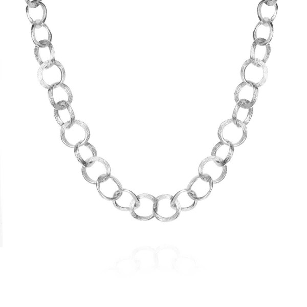 Collar de eslabones redondos de plata de ley 925