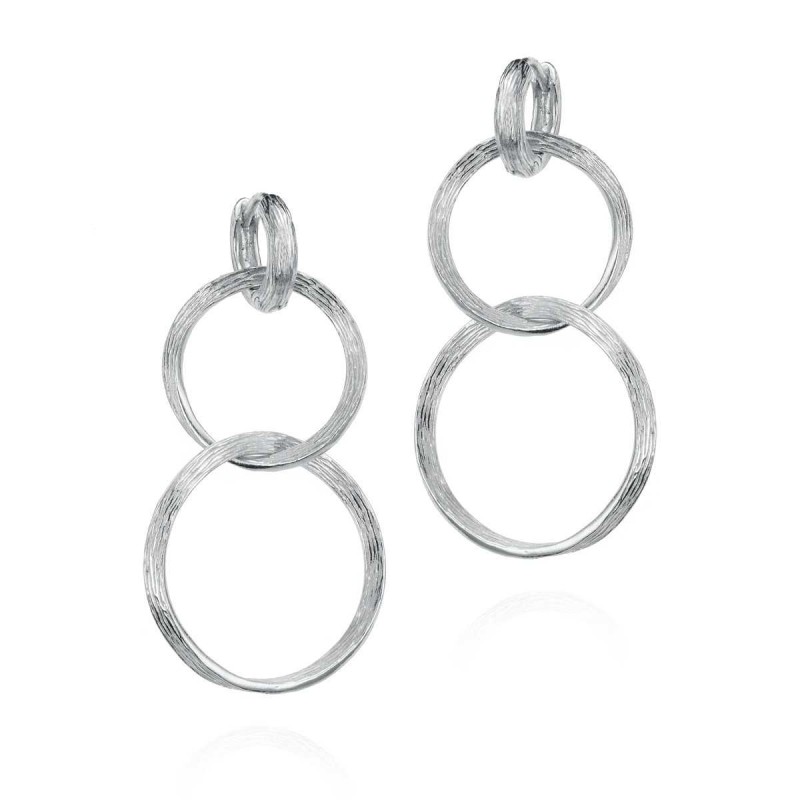 Pendientes de aro de plata de ley 925