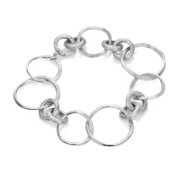 Pulsera de eslabones diversos de plata de ley 925