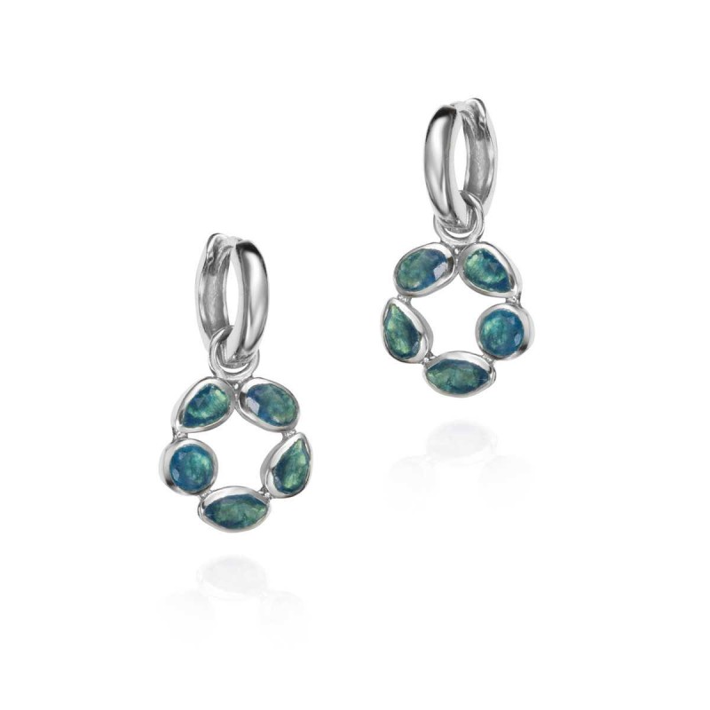 Pendientes con Turquesa geométrica con baño de oro 18k