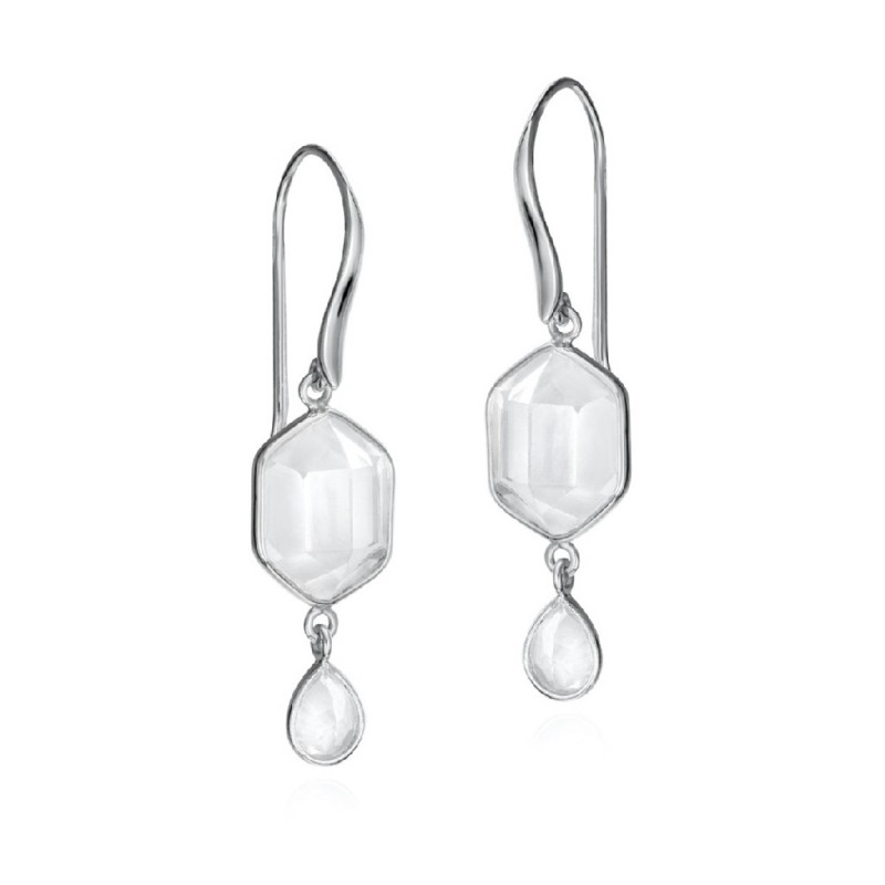 Herkimer quartz hook earrings in 925 sterling silver