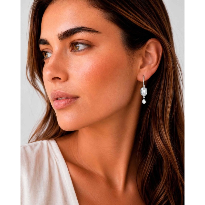 Herkimer quartz hook earrings in 925 sterling silver