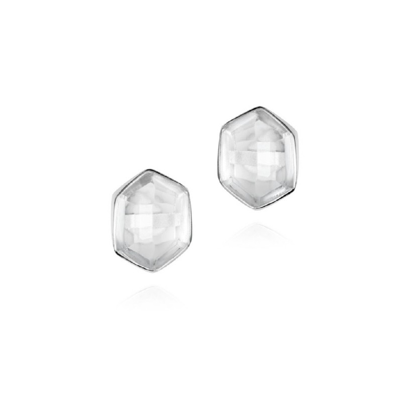 Pendientes con cuarzo herkimer de plata de ley 925