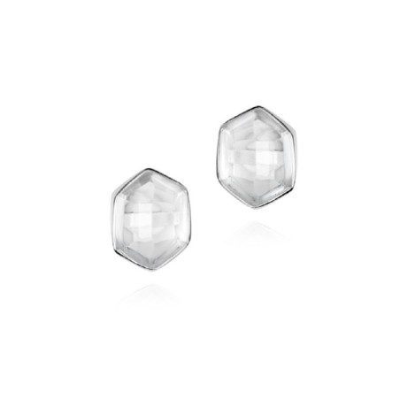 Pendientes con cuarzo herkimer de plata de ley 925