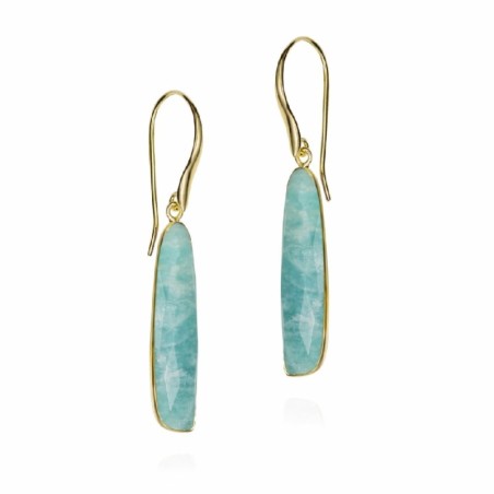 Amazonite Hook Earrings with 18k Gold Vermeil