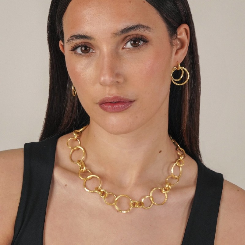 Pendiente  FLORENCE de Plata.  Baño de Oro 18k