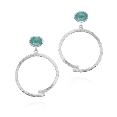 Pendientes con apatita de plata de ley 925