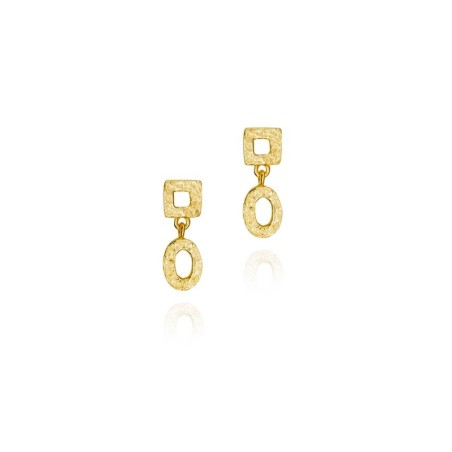 Pendientes  DROP de Plata. Baño de Oro 18k