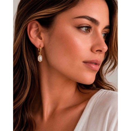 Pendientes HERKIMER de Plata.  Baño de Oro 18k