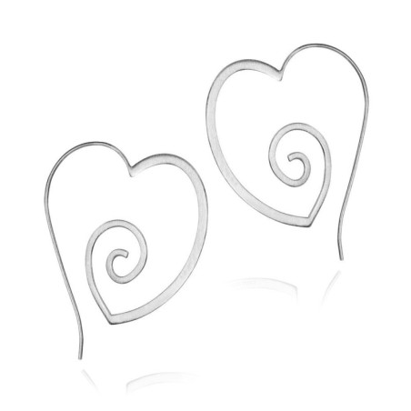 Pendientes corazón de plata de ley 925