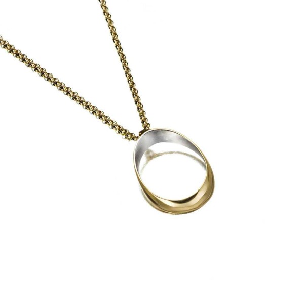 Round 18k gold vermeil silver pendant