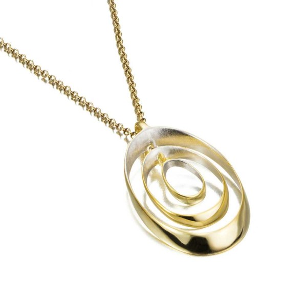 Round 18k gold vermeil silver pendant