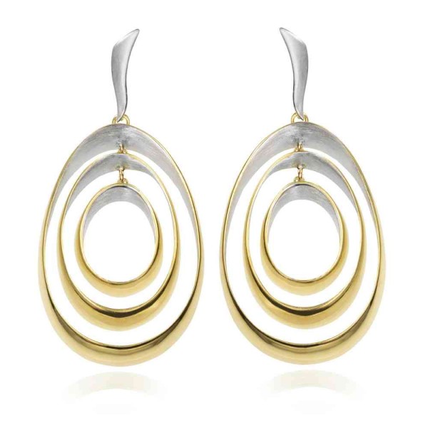 Triple 18k gold vermeil silver earrings