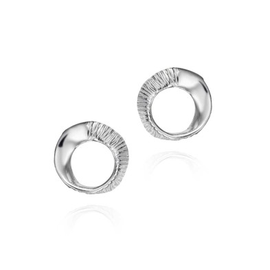 Pendientes de diseño circular en plata de ley 925