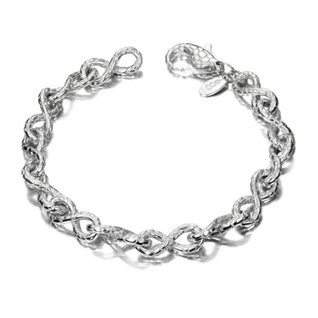 Infinity Bracelet with Snake Texture in 925 Sterling Silver