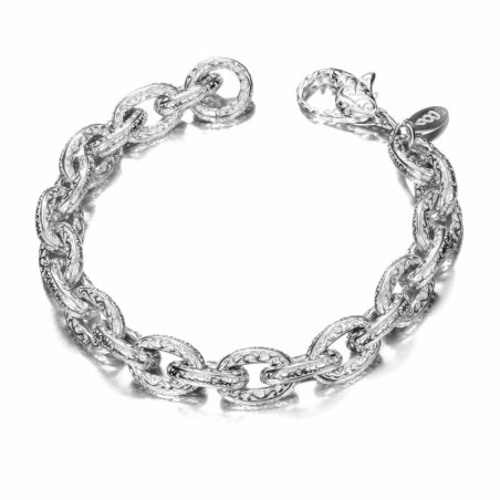 Link Bracelet with Design in 925 Sterling Silver
