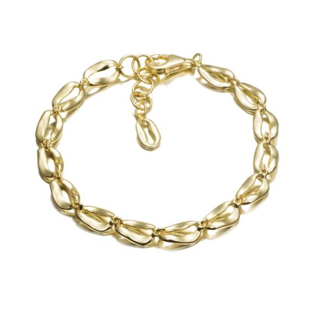 Pulsera BEAN de Plata. Baño de Oro 18k