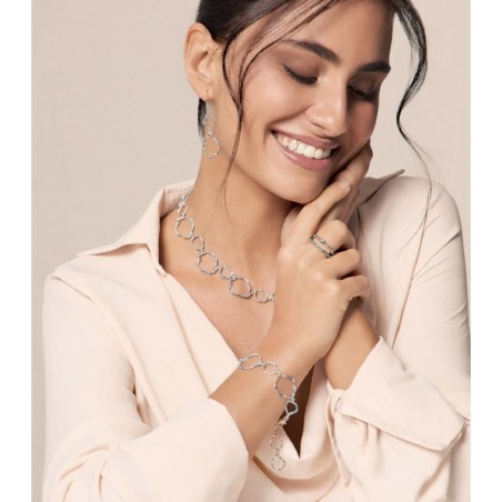 Pulsera eslabones irregulares plata de ley