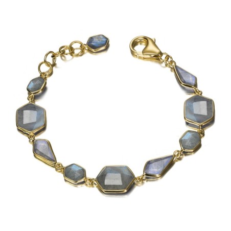 Pulsera LABRADORITA plata/baño oro