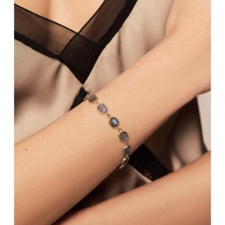 Pulsera LABRADORITA plata/baño oro