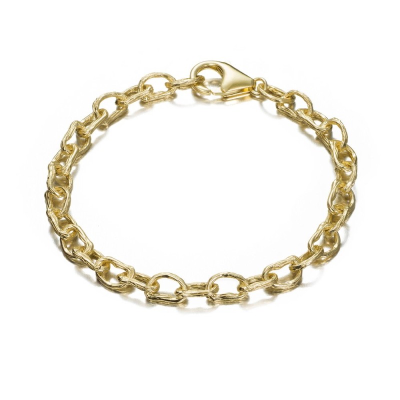 Pulsera irregular entrelazada en baño de oro 18k