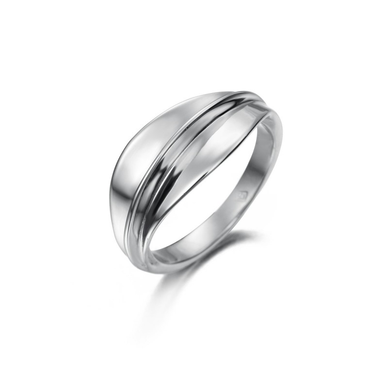 Ring with wavy design in 925 sterling silver