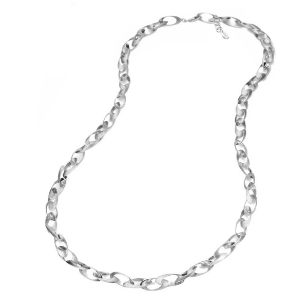 Collar largo con piezas ovaladas de plata de ley 925
