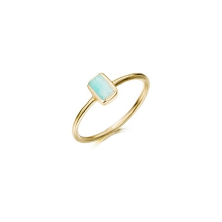 Amazonite Ring in Sterling Silver & 18k Gold Vermeil