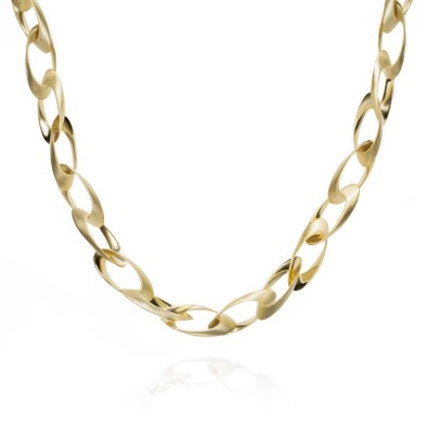 Collar corto de plata con baño de oro 18k