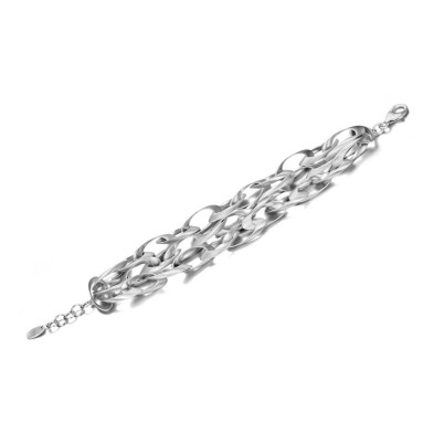 Elongated link design bracelet in sterling silver
