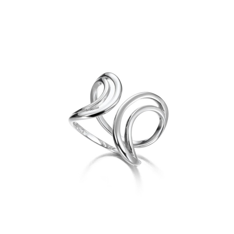 Anillo doble SWIRL de plata de ley