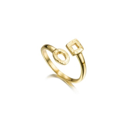 Anillo  DROP de Plata. Baño de Oro 18k