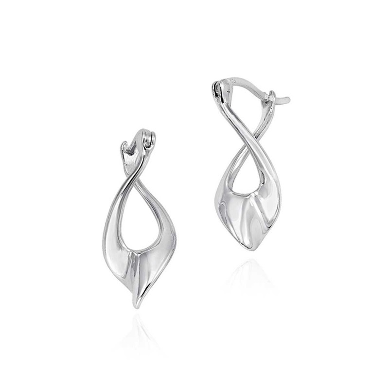 Infinity shape earrings in sterling silver 925